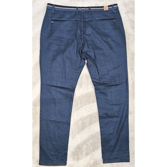 TR Premium Comfort-Fit Casual Stretch Flat Front Blue Chino Pants - Picture 9 of 12